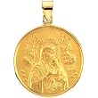 18K Yellow Gold Our Lady of Perpetual Help Medal - 24.50mm