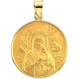18K Yellow Gold Our Lady of Perpetual Help Medal - 24.50mm