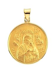18K Yellow Gold Our Lady of Perpetual Help Medal - 24.50mm -- LIFETIME WARRANTY