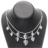 SkyeSterling Designer Sterling Silver Fantasia Hearts Double Chain 16in-18in Necklace