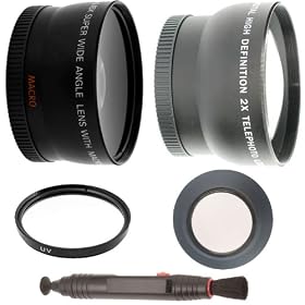 Wide Angle Lens + 2x Telephoto Lens + 3Pcs Filter Kit + Lenspen + Rubber Lens Hood For Nikon D3000, D3100, D5000, D5100, D7000 DSLR Cameras Attach To Nikon 18-55mm f/3.5-5.6G VR AF-S DX Nikkor Lens And Nikon 55-200mm ED AF-S DX Lens