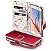 Galaxy S6 Case, Terrapin [Red] [Floral Interior] Premium PU Leather Wallet Case with Card Slots Cash Compartment and Detachable Wrist Strap for Samsung Galaxy S6 - Red