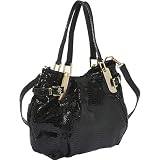 51dVpR vkGL. SL160  MICHAEL Michael Kors 30H01Kgt3G Kingston Patent Python Large Tote,Black,one size