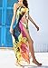 Womens Sexy Floral Pattern Chiffon Wrap Dress Beach Bikini Swimwear Cover-up (Yellow Floral)