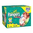 Pampers Baby Dry Diapers, Size 1, 252-Count