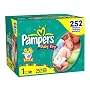Pampers Baby Dry Diapers, Size 1, 252-Count