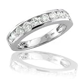 14k White Gold Eternity Diamond Band Ring, Size 7 (H-I, SI-I, 1.00 carat)