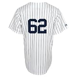 MLB Men's New York Yankees Joba Chamberlain White/Navy Pinstrps Home Short Sleeve 6 Button Synthetic Replica Baseball Jersey Spring 2012  (White/Navy Pinstrps, XX-Large)
