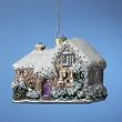 Pack of 6 Thomas Kinkade Cottage House Blown Glass Christmas Ornaments 4.5"