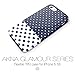 iPhone 5S Case polka dots, Akna Glamour Series [Flexible TPU][High Impact] Back Case for iPhone 5 5S [Dark Blue Polka Dots](U.S)