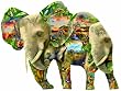 Ele-Phantastic Shaped 1000pc Jigsaw Puzzle by Lori Schory