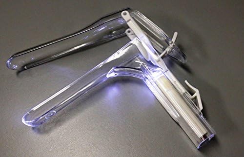 Diposable Vaginal Speculum, Clear with Built-In Light Source, by eklacare (SMALL), Box of 25