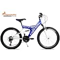 MOUNTAINBIKE 24 ZOLL CTX240 VOLLGEFEDERT 18 GANG SHIMANO KINDERFAHRRAD FARBE: BLAU / WEISS
