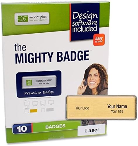 Imprint Plus Mighty Badge Gold Laser Name Badges