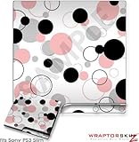 Sony PS3 Slim Skin - Lots of Dots Pink on White