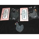 CHICKEN COUNTRY FARM HEN KITCHEN CRAFT FOOD ART WOOD DECOR, MACRAME, JEWELRY BEADS 6 piece pack / Great for Bracelets, Necklace Focal Pendants, Woodcraft Decoration, Gourmet Chef Restaurant Cafe Bistro Decor, Beading, School Teacher Classroom Bead and Clay Projects, Wall Hanger Art, Fashion Accessories and more