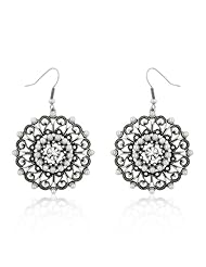 Antique Silver Crest Earrings