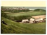 1890s photo Golf club house, Cromer, England. Photochrom (also called the Aäc process) prints are co