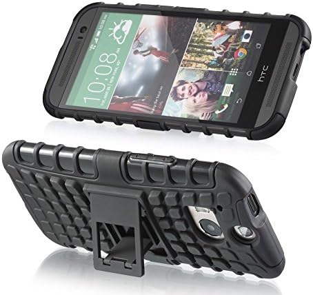 HTC One M9 Case - Powertrue Armorbox Heavy Duty Cover Case for HTC One M9 (2015 Release) (Lifetime Warranty) (Black)