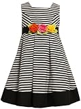 Bonnie Jean Girls 7-16 Stripe Dress with Satin Roses