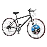 DUNLOP(ダンロップ) ロード 700C ブラック 21段変速/セミスリックタイヤ/エンドバー付 DNP-RD700-21S-HS-BK