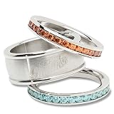 Ladies San Jose Sharks Cubic Zirconia Stacked Ring Set