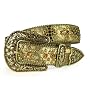Western Rhinestone Silver Circle Studs and Cross Decoration Genuine Leather Belt