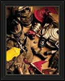 Black Framed Fireman Equipments Art Poster Fire Truck Hose Gloves Kids