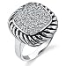Sparkling Magic: Designer Inspired Sterling Silver Cable Style Pave CZ Diamond Ring