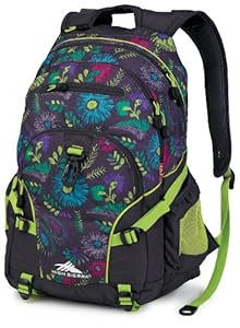 High Sierra Loop Backpack, Flower Stitch/Mercury/Chartreuse, 19 x 13.5 x 8.5-Inch