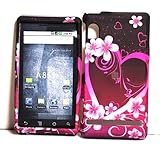 Flower Heart Design Rubberized Snap on Hard Skin Faceplate Phone Shield Cov ....