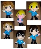 Ouran High School Host Club Plushs Set of 6 + Pin
