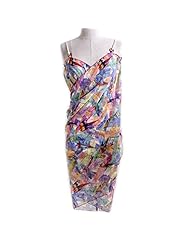 Polyester Tropical Print Wrap  Dress