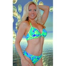 Buy Aqua Palms Print Ladies Classic Swimsuit Bra Top by Jax Couture Swimwear by Jackie's Boutique