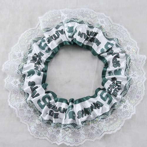 NCAA Michigan State Spartans Green and White Garter With Lace