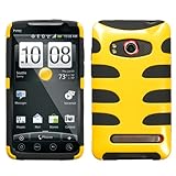 Yellow/ Black Fishbone Hard Protector Case Cover For HTC Supersonic EVO 4G