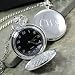 Cathy Black Face Silver-Plated Pocket Watch