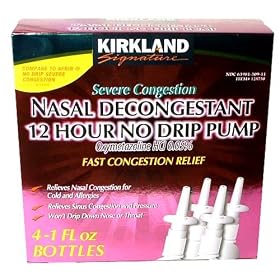 Kirkland Signature Nasal Pump 12 Hour No Drip (4 X 1 Oz Bottles)