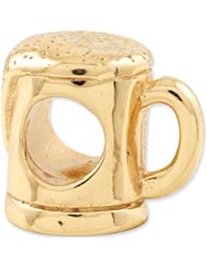 Reflection Beads Silver Gold Plated Beer Mug Food Bead
