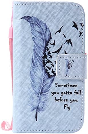 Galaxy J1 2016 Case, Galaxy Amp 2 Case, Galaxy Express 3 Case, SAUS [Painting Series] Premium Pu Leather Flip Fold Wallet Protective Pouch Case with Card Slot For Samsung Galaxy J1 2016 (Feather)