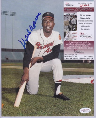 Hank Aaron Atlanta Braves Hof Signed Autographed Photo Jsa Coa Matching Numbers