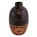 EXP Handcrafted Black And Ochre Terracotta Asian Vase With Tribal Band