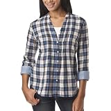 Converse® One Star® Womens Doubleweave San Pedro Ombre Plaid Top - Blue/White/Black