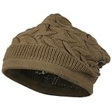 Cable Band Design Rasta Hat - Khaki W27S28A