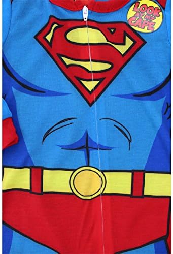Superman Toddler Blue Sleeper Pajamas with Cape (2T)