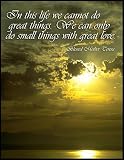 In this life we cannot do great things. We can only do small things with great love.