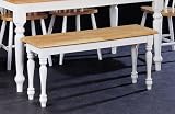 Country Style Natural & White Finish Dining Chair House Bench