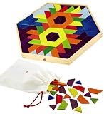 Hape 185-Piece Mosaic Bamboo Puzzle with Display Stand