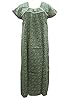 Green Paisley Bohemian Cotton Caftan Kaftans Maxi Dress L/M