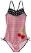 Hartstrings Girls 7-16 Big One Piece Cherry Bathing Suit, Red Stripe, 12